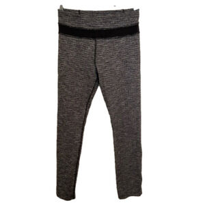 LULULEMON Skinny Groove Pant - Coco Pique Black / Black 7/8 leggings